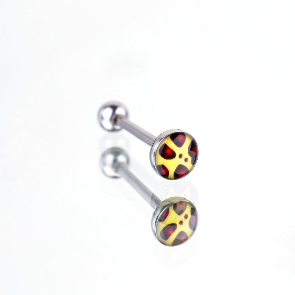 Leopard Print Oil Slick Tongue Stud