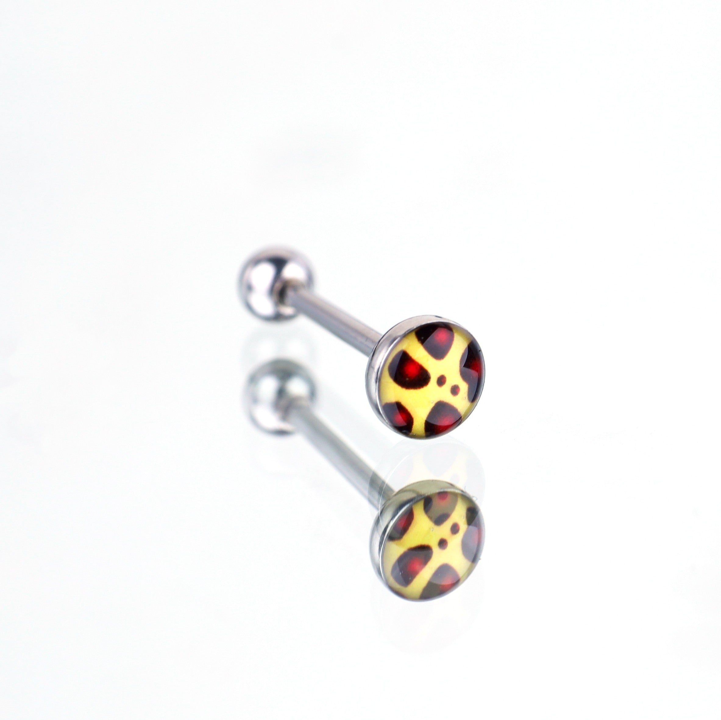 Leopard Print Oil Slick Tongue Stud