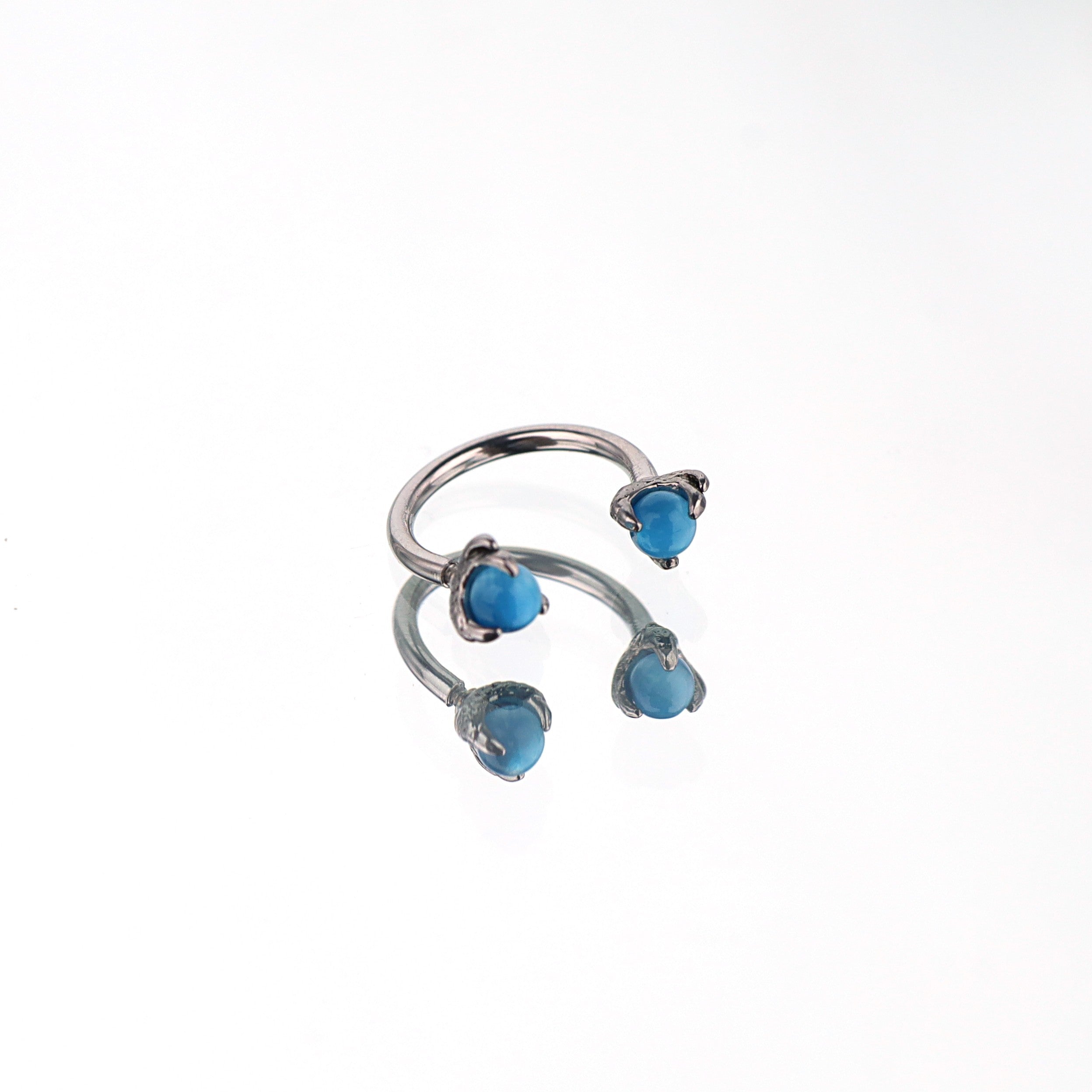 Dragon Claw Cat's Eye Horseshoe Ring