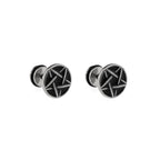 Disc Oil Slick Star Externally Threaded Stainless Steel Ear Studs