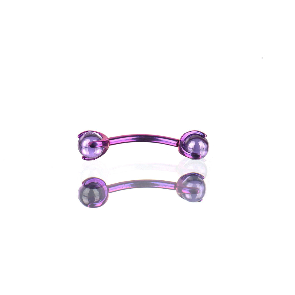 Round CZ Ball Internally Threaded Titanium Brow Studs