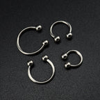 Classic Externally Threaded Titanium Horseshoe ring