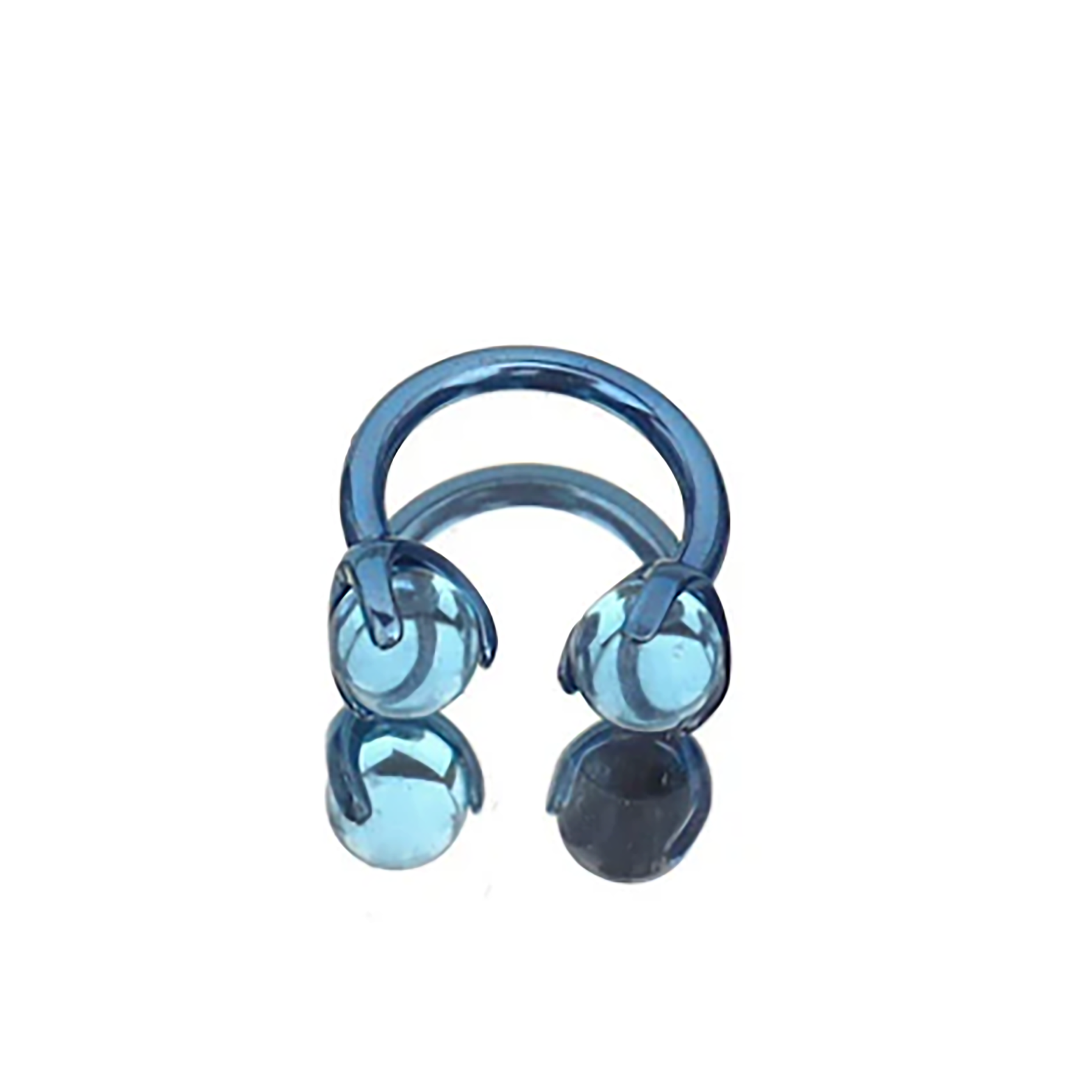 16G CZ ball Titanium Horseshoe Ring