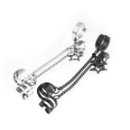 Black & White Chain Pentagram Stainless Steel Ear Clips