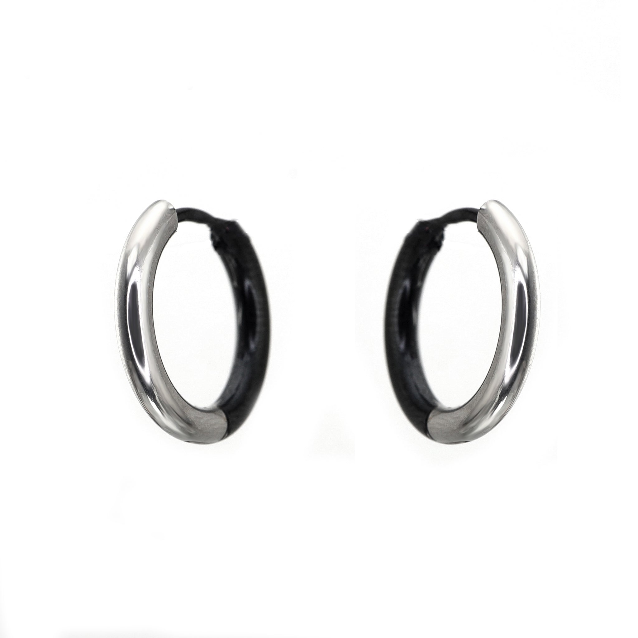 Black & White Contrast Stainless Steel Earrings