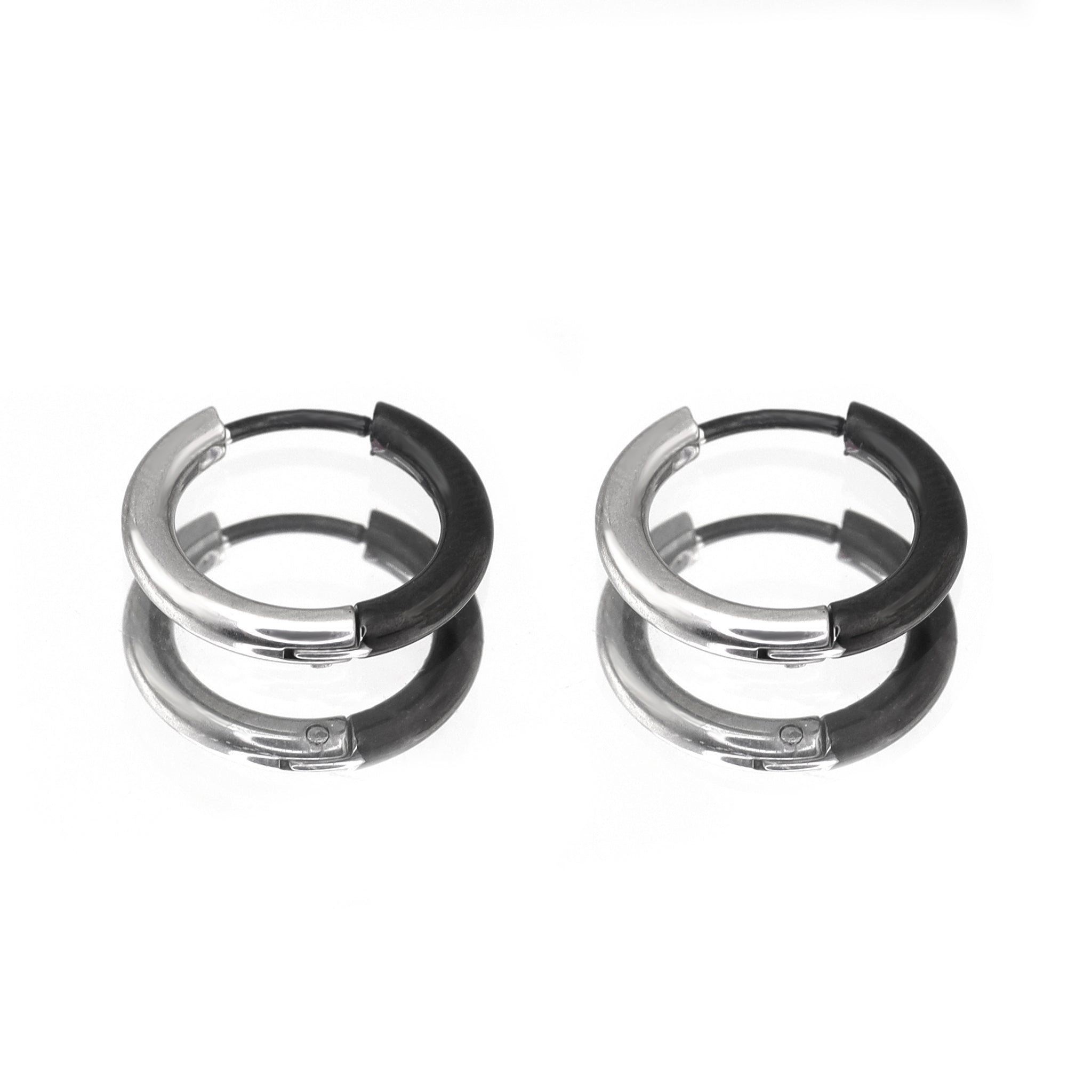 Black & White Contrast Stainless Steel Earrings