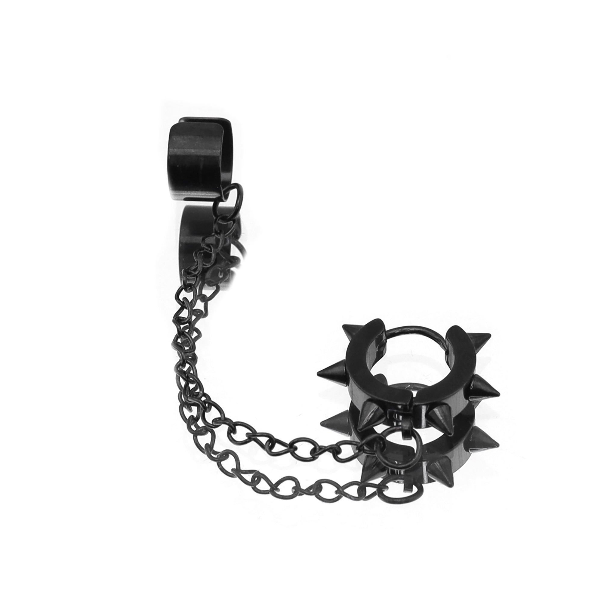 Six-Spike Chain stainless steel Ear Climbers