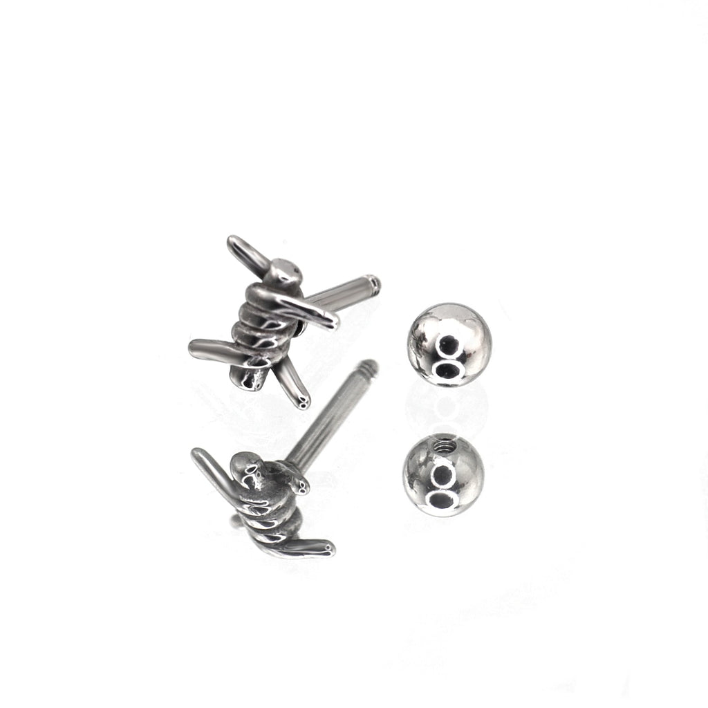 Twisted Knot Internally Threaded stainless steel Studs