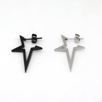Black & White Large Pentagram Stainless Steel Ear Studs