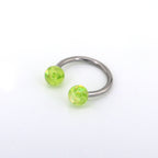 Acrylic Opal Stainless Steel Horseshoe Ring