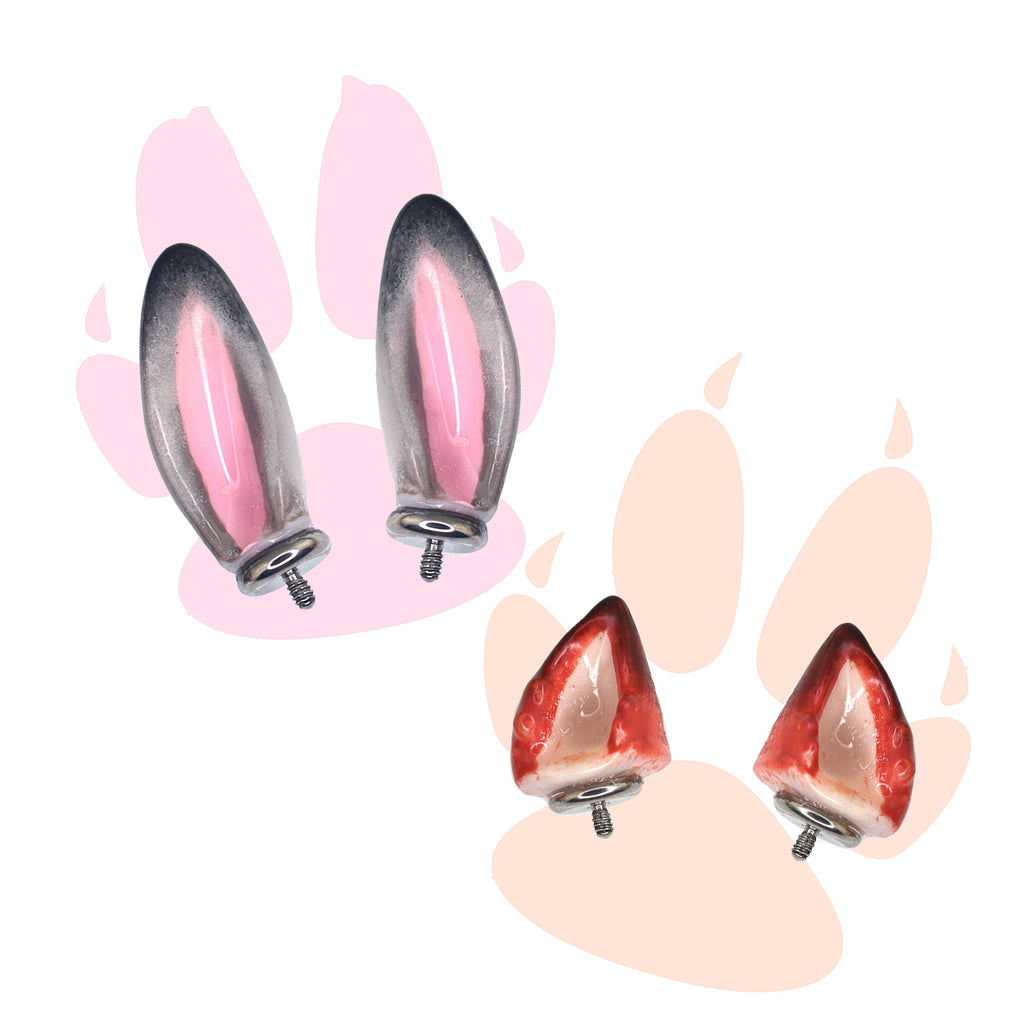Bunny & Fox Internally Threaded Titanium Helix Couple Earrings