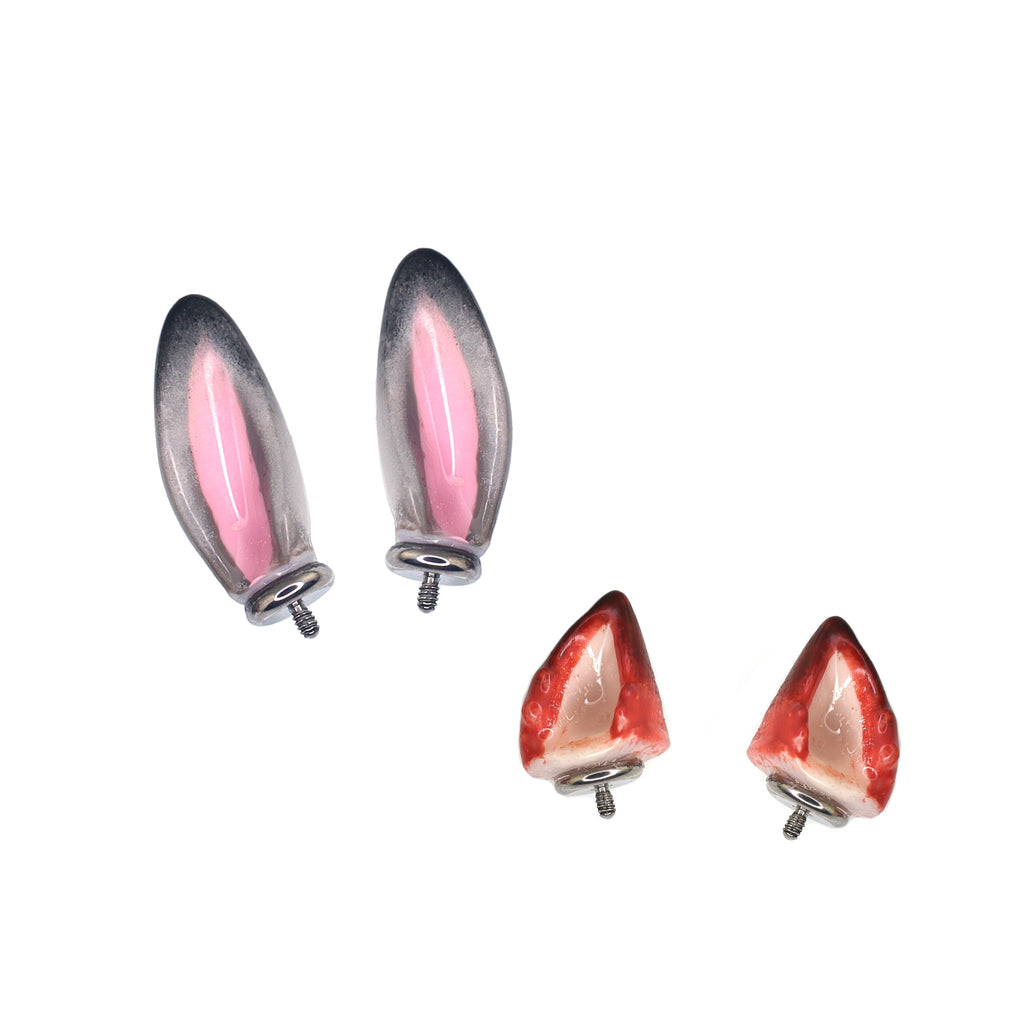 Bunny & Fox Internally Threaded Titanium Helix Couple Earrings