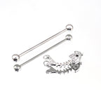 Fishbone CZ stainless steel Industrial Barbell