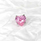 Pink Heart Firework-Cut Titanium Internally Threaded Studs