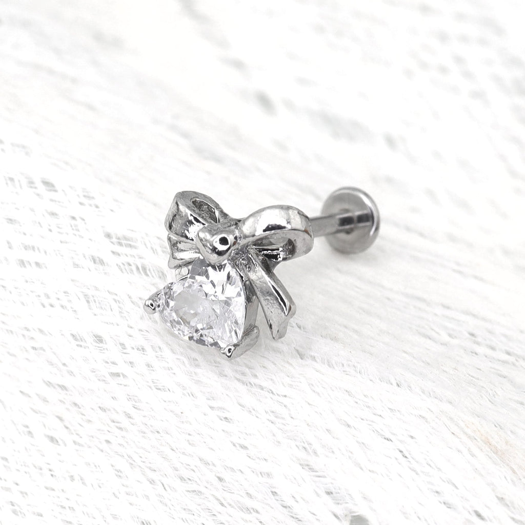 Bow CZ Stainless Steel Studs