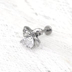 Bow CZ Stainless Steel Studs