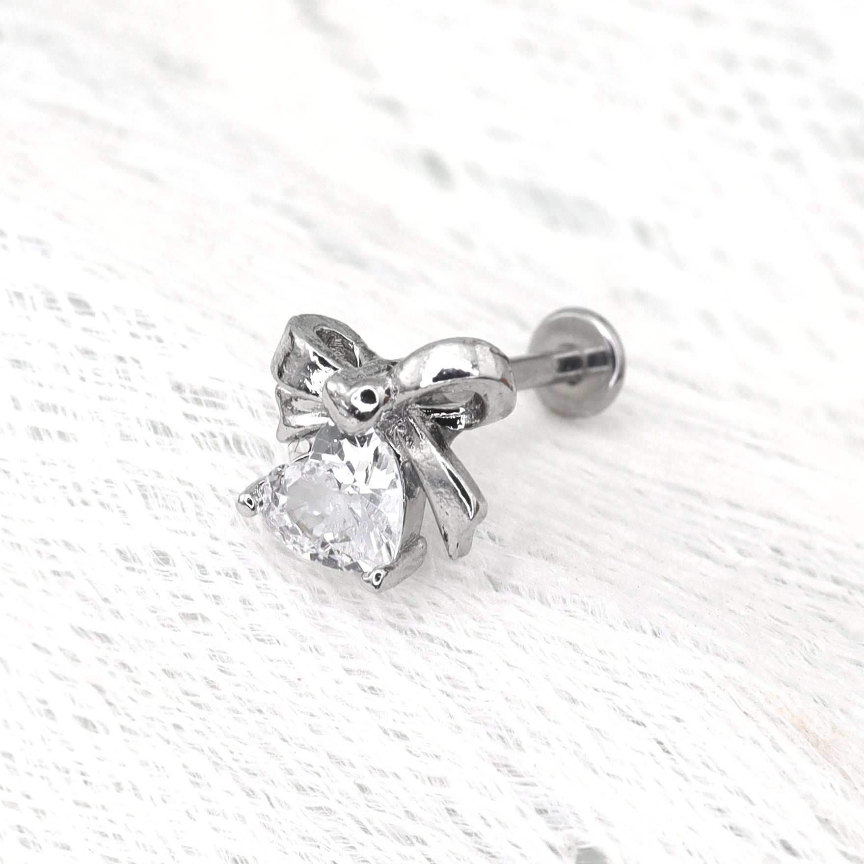 Bow CZ Stainless Steel Studs