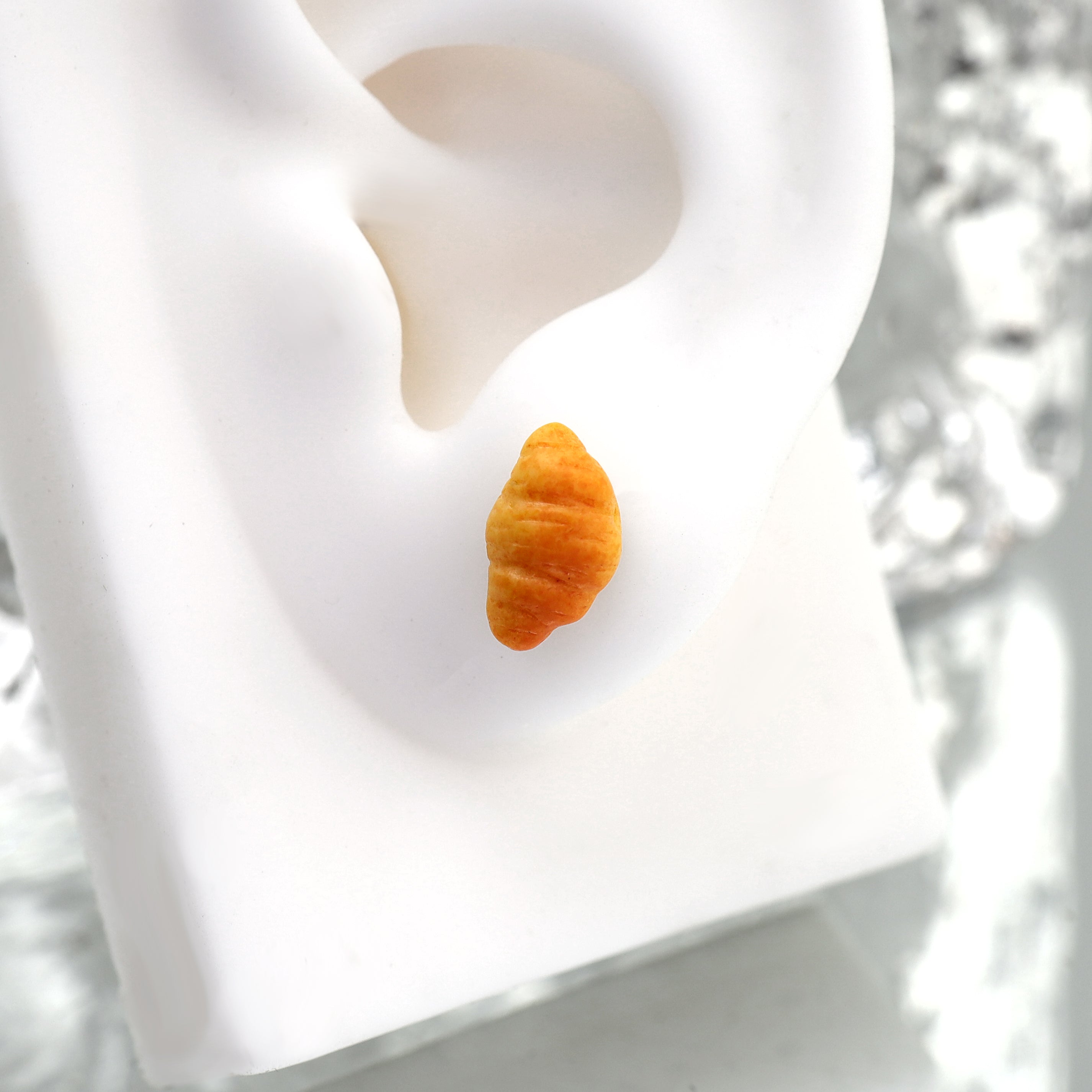 Star Baker - Cute Croissant Stainless Steel Ear Studs