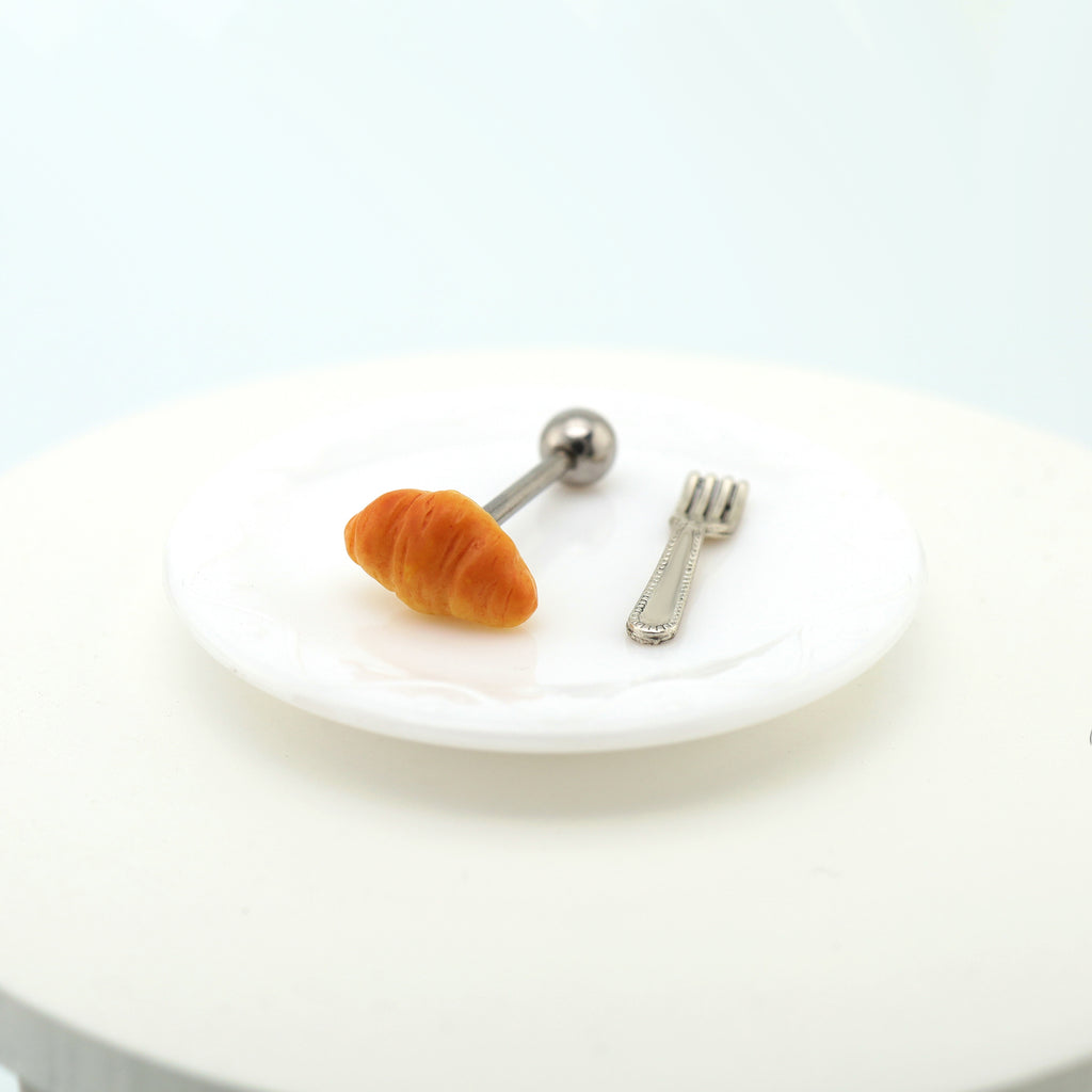 Star Baker - Cute Croissant Stainless Steel Ear Studs