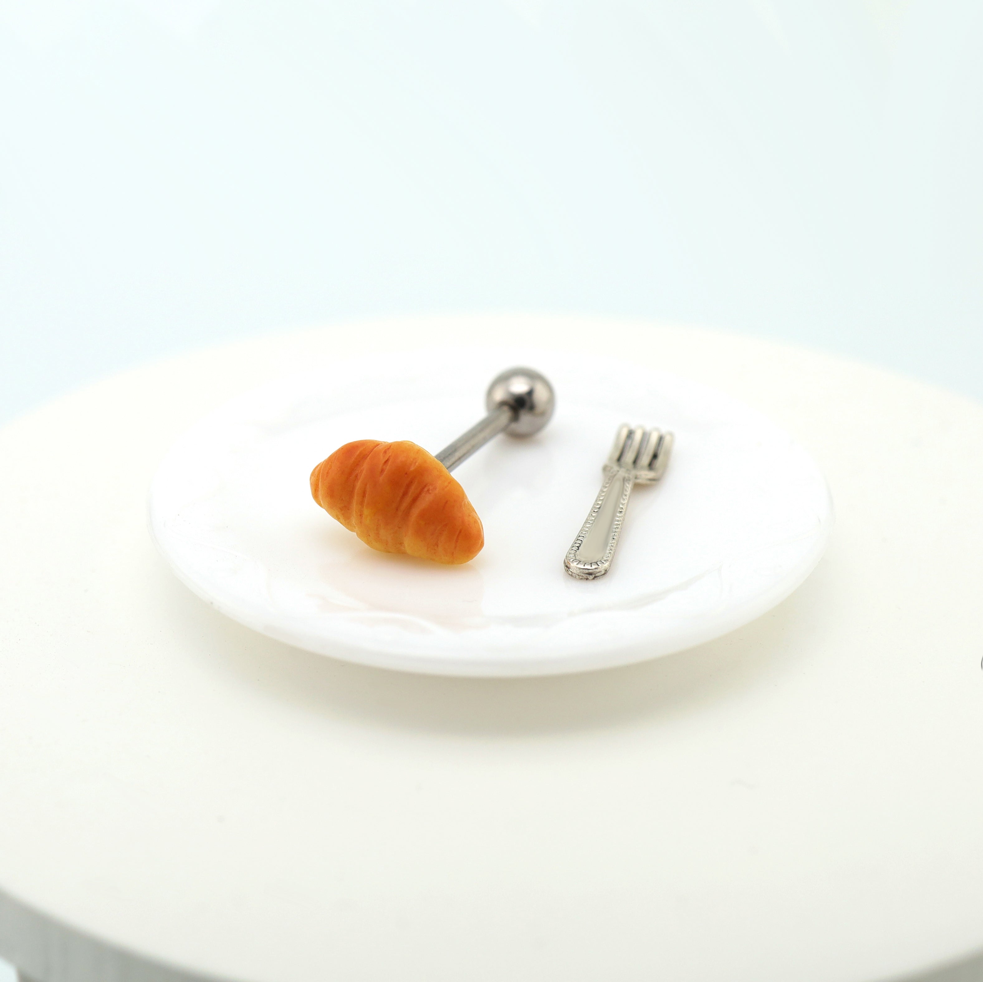 Star Baker - Cute Croissant Stainless Steel Ear Studs