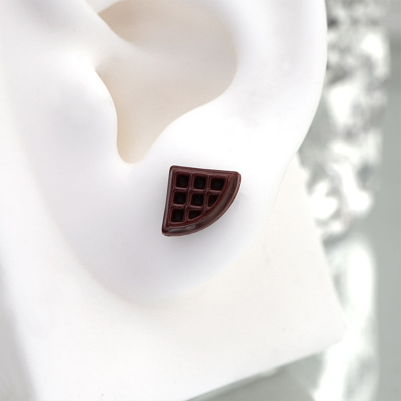 Star Baker - Chocolate Waffle stainless steel Ear Studs