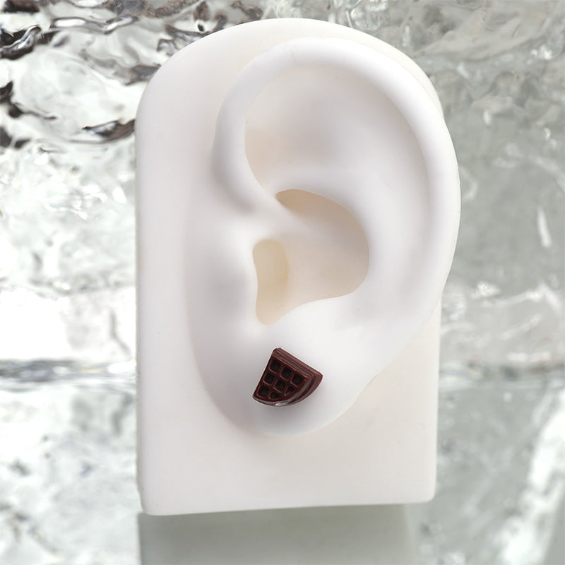 Star Baker - Chocolate Waffle stainless steel Ear Studs