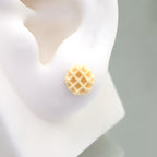 Star Baker - Cute Waffle Stainless Steel Ear Studs