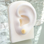 Star Baker - Cute Waffle Stainless Steel Ear Studs