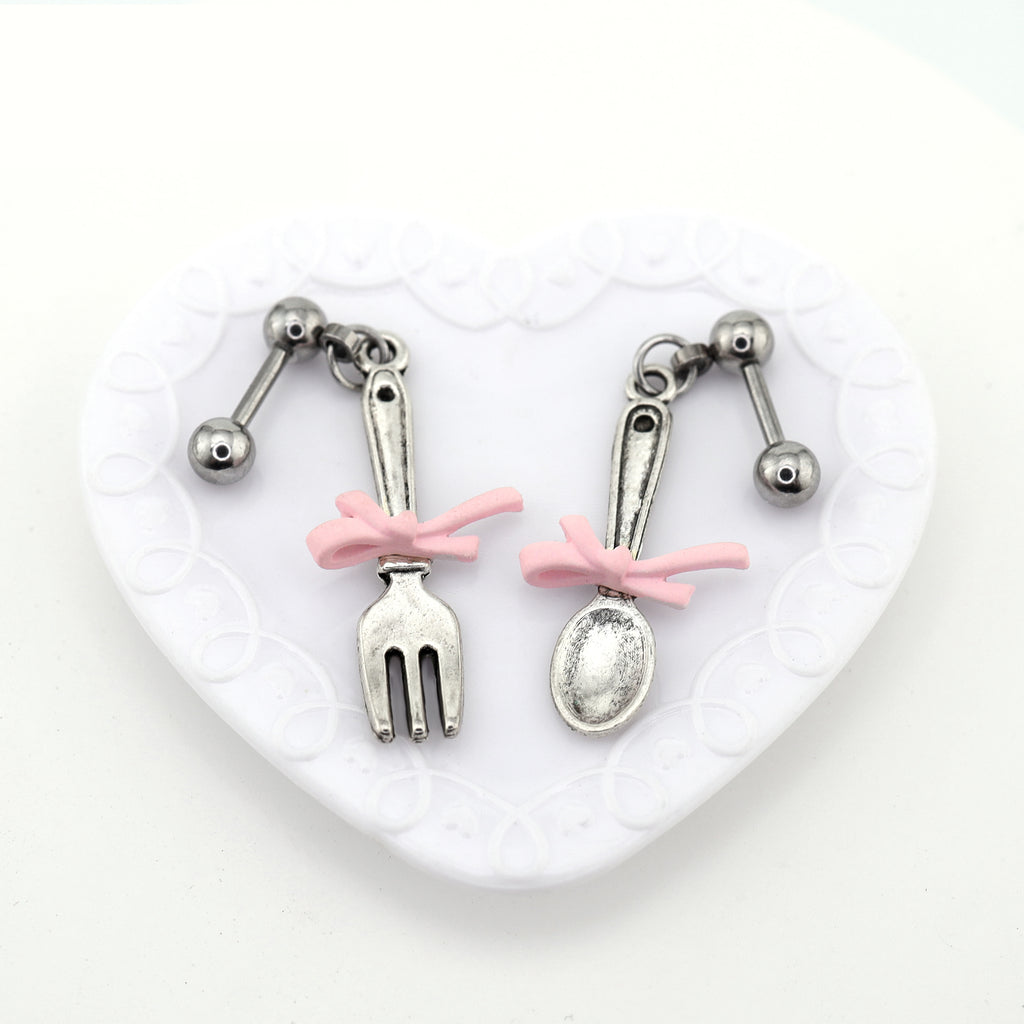 Star Baker- Cute Spoon & Fork stainless steel Earring