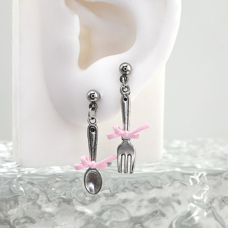 Star Baker- Cute Spoon & Fork stainless steel Earring