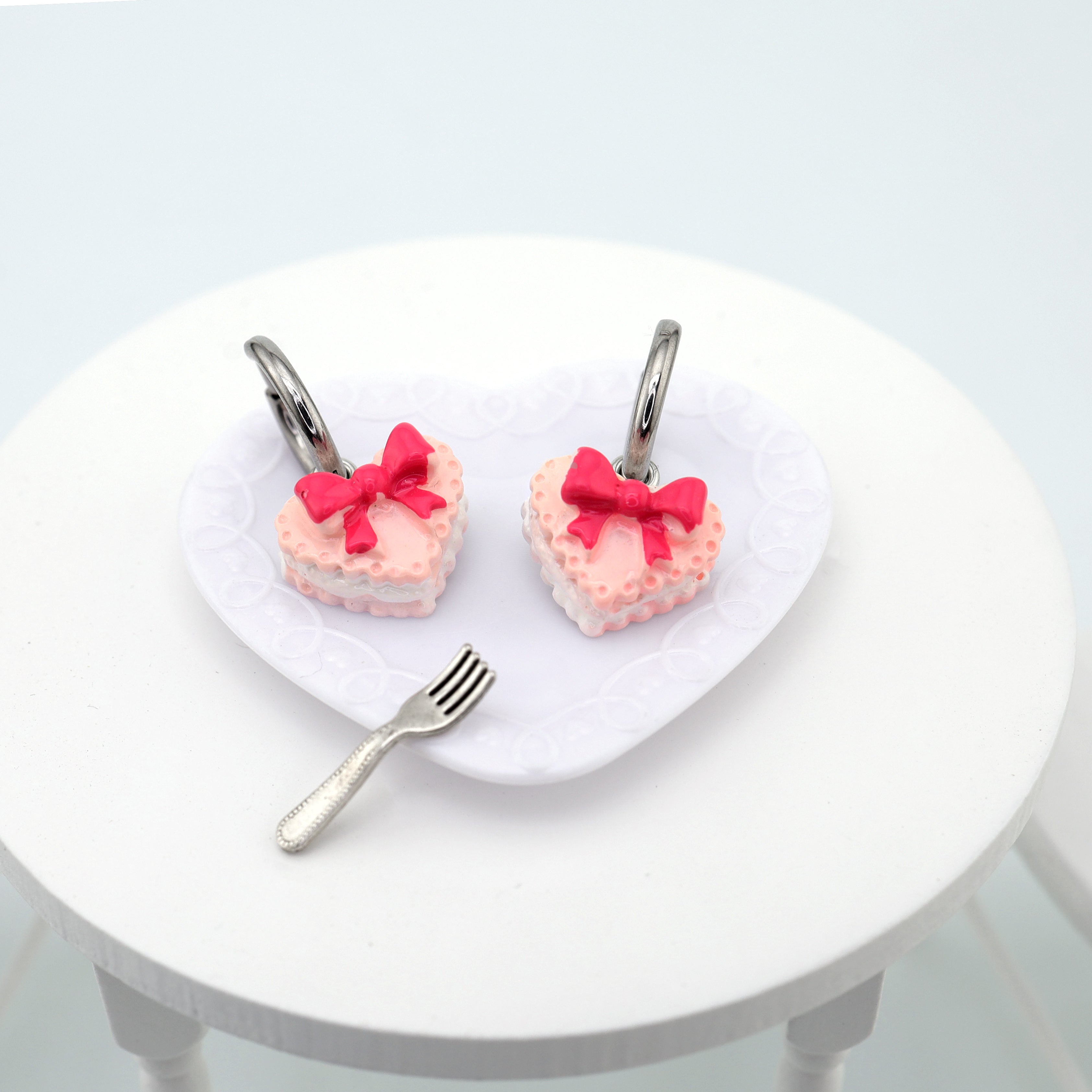 Star Baker- Cute Heart Cake Stainless Steel Earrings