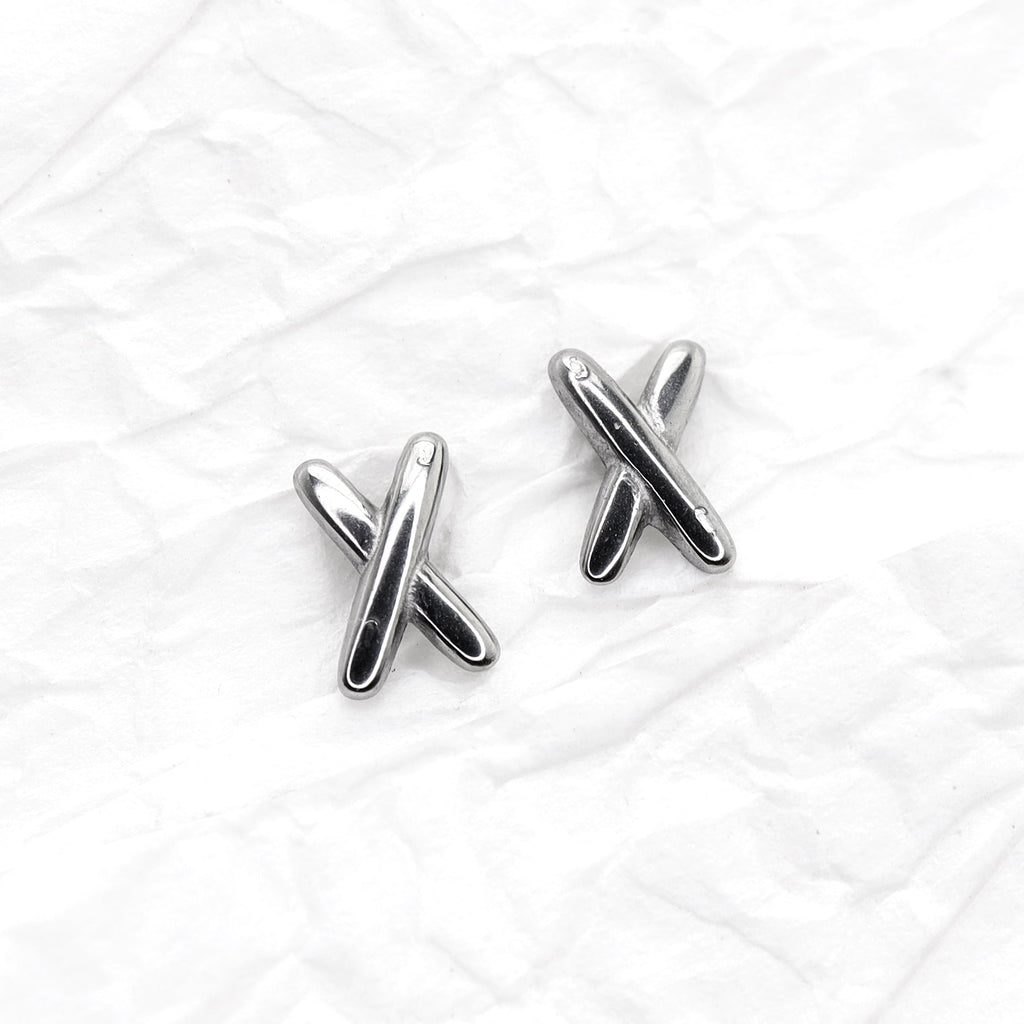"X" Design Stainless Steel Ear Studs