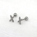 "X" Design Stainless Steel Ear Studs