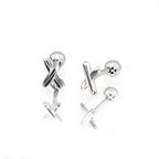 "X" Design Stainless Steel Ear Studs