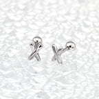 "X" Design Stainless Steel Ear Studs