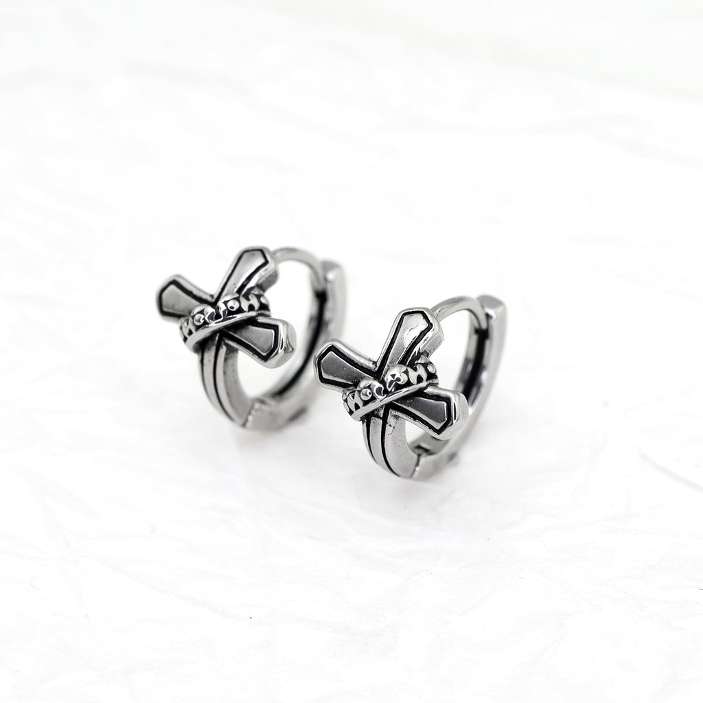 Twisted Cross stainless steel Earrings