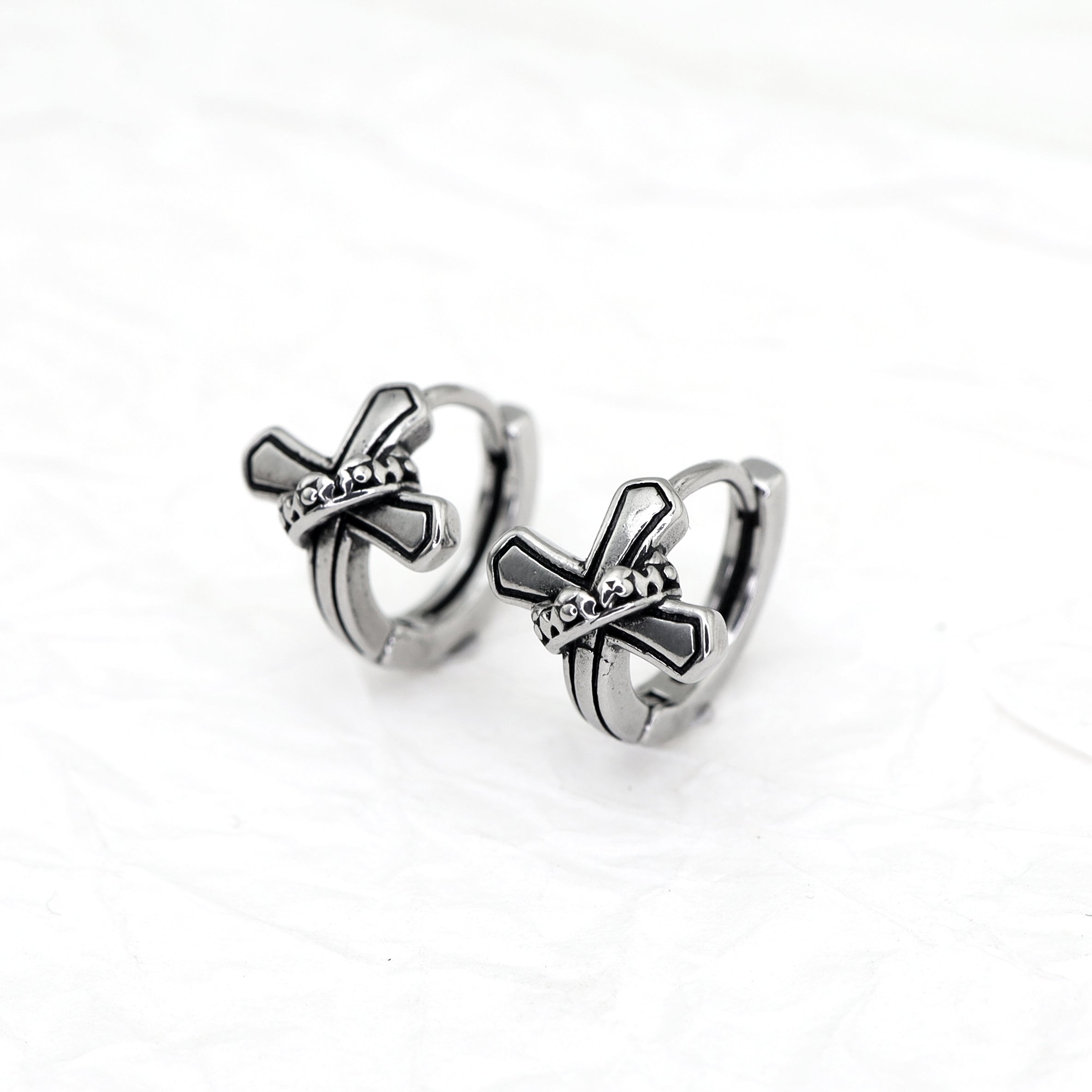 Twisted Cross stainless steel Earrings