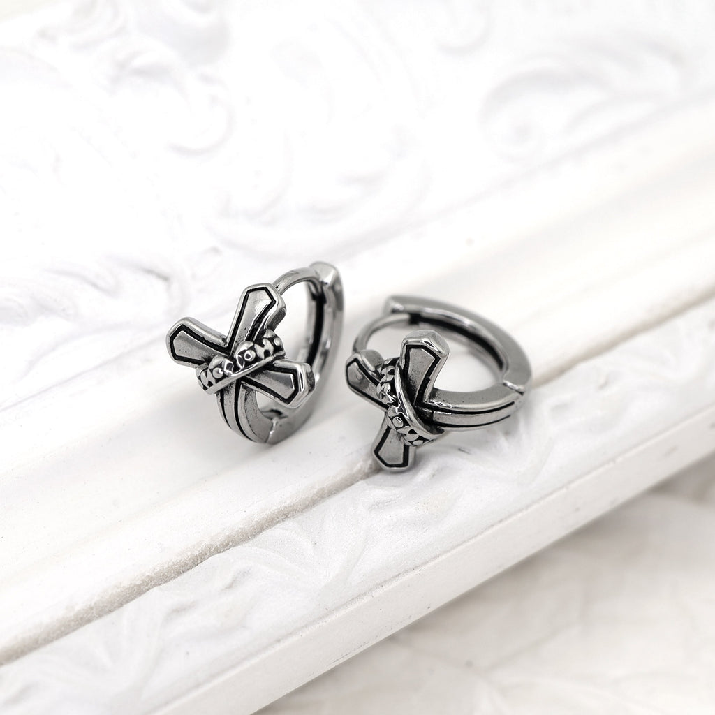 Twisted Cross stainless steel Earrings