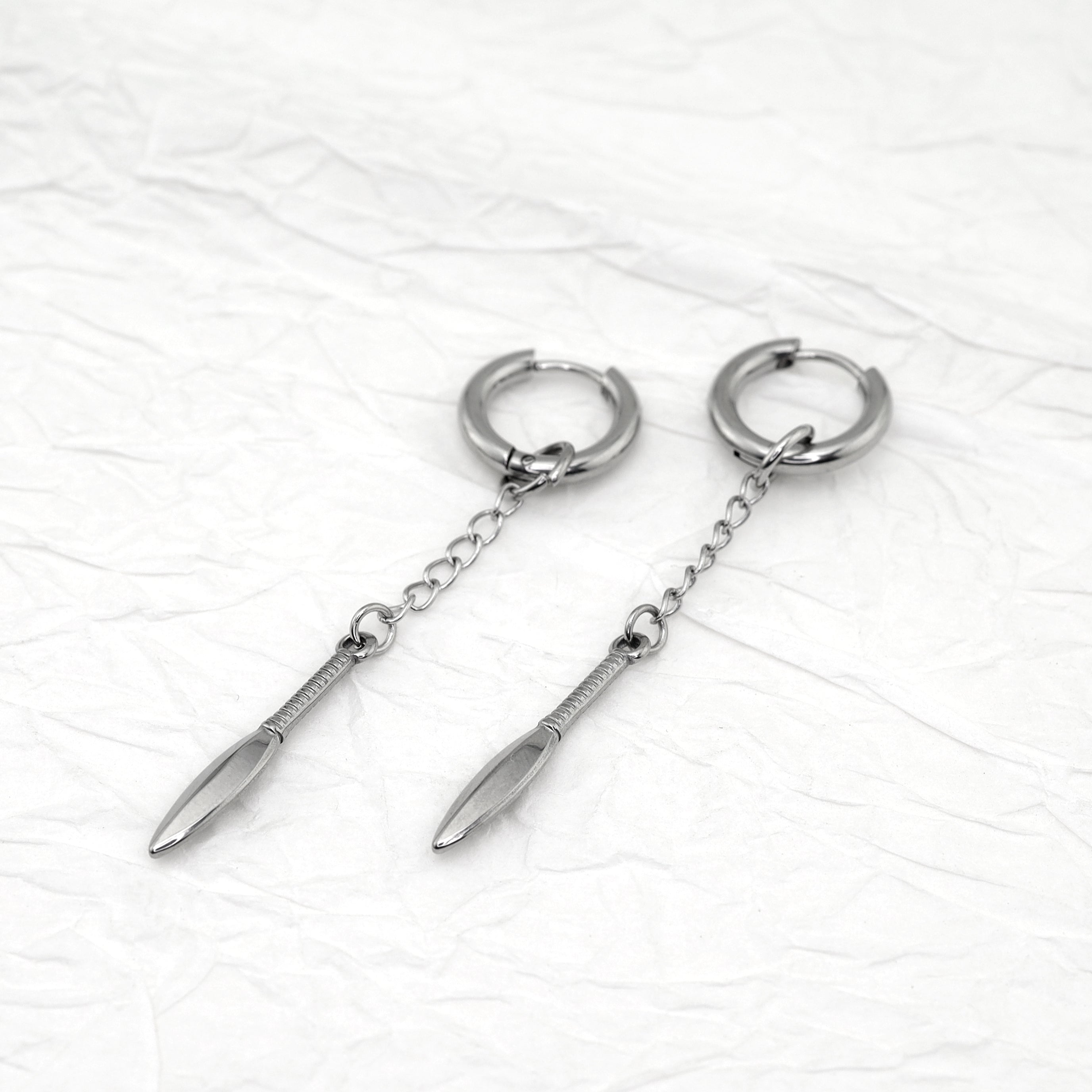 Dagger Drop Chain stainless steel Earrings