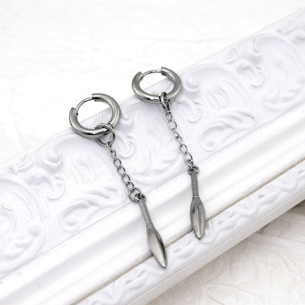 Dagger Drop Chain stainless steel Earrings