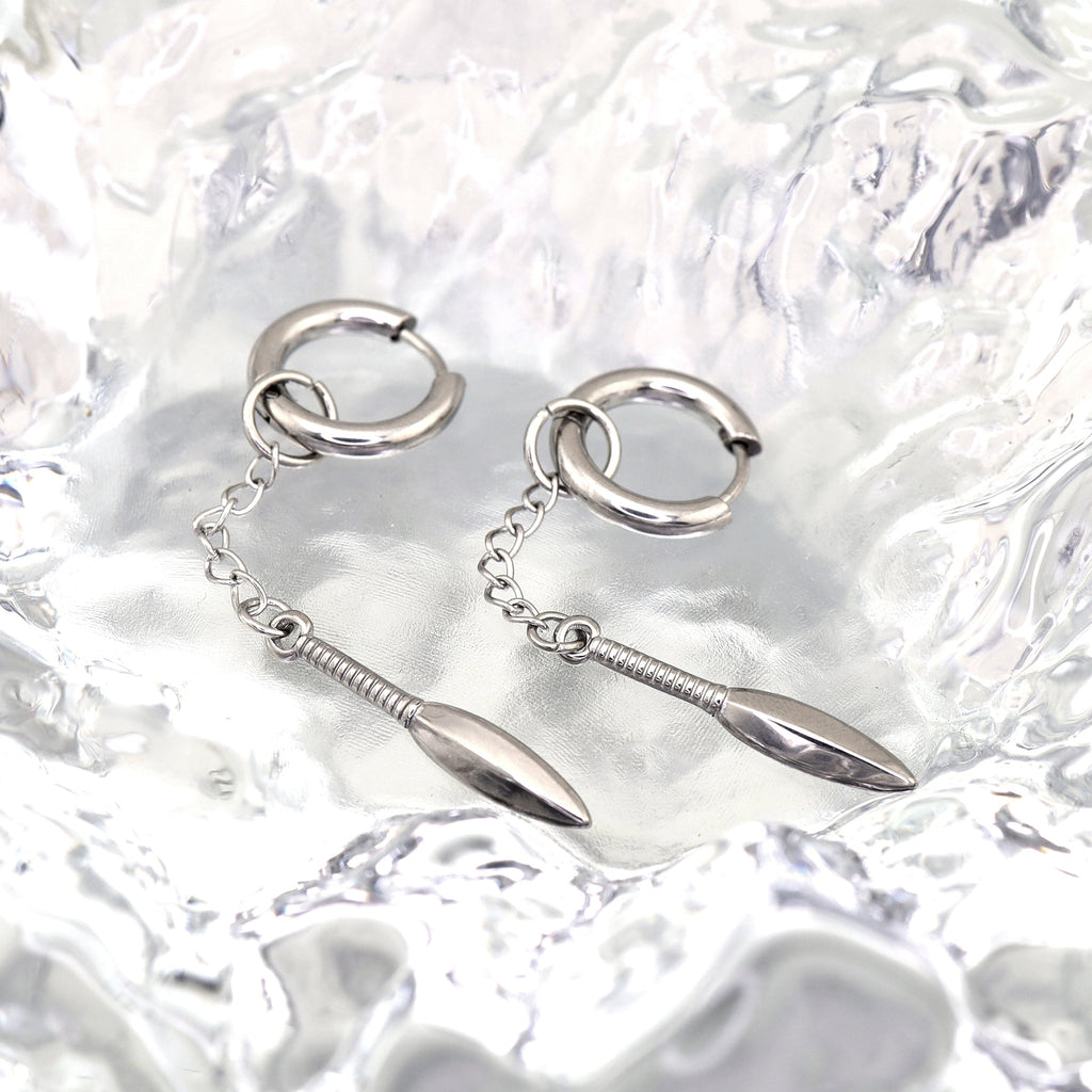 Dagger Drop Chain stainless steel Earrings
