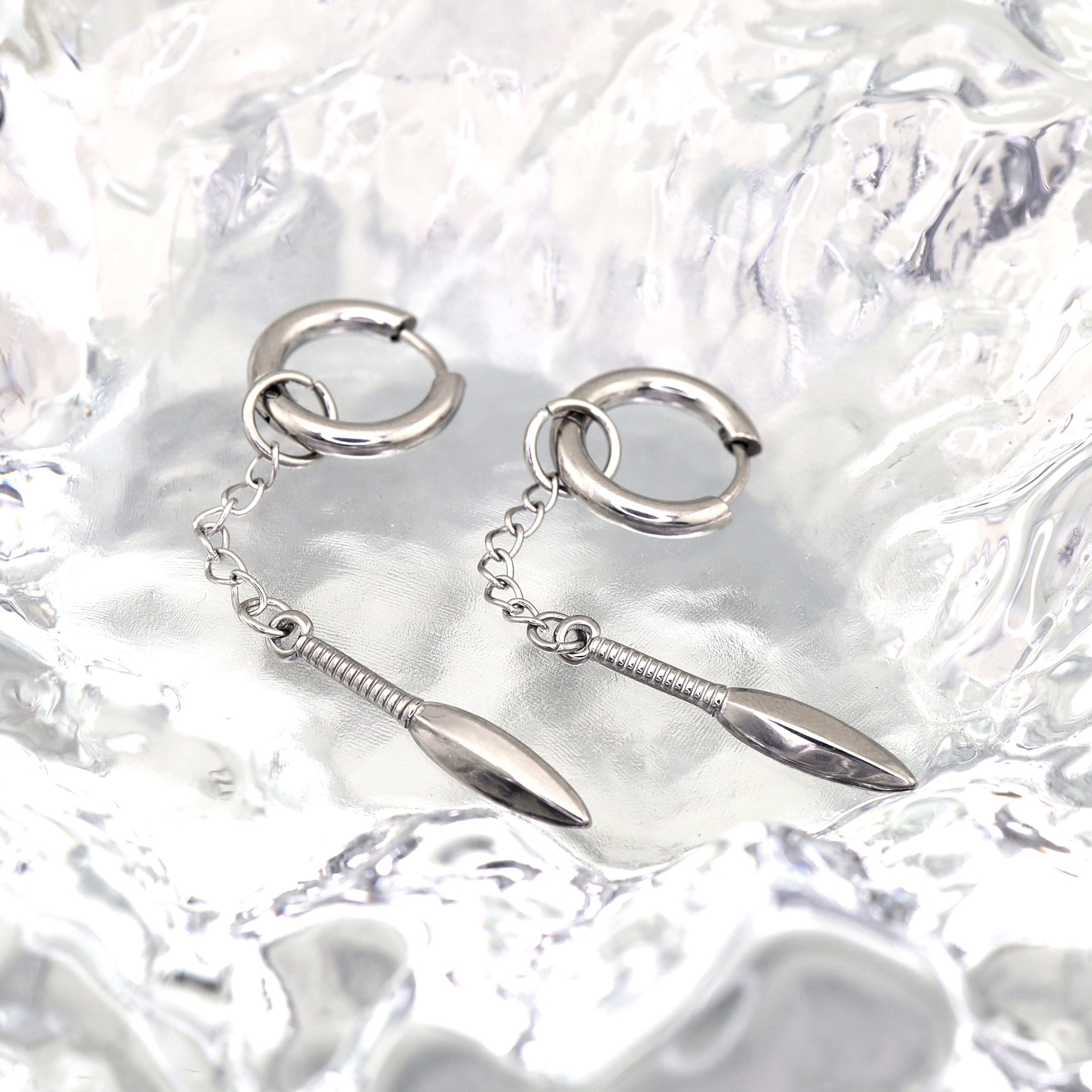 Dagger Drop Chain stainless steel Earrings