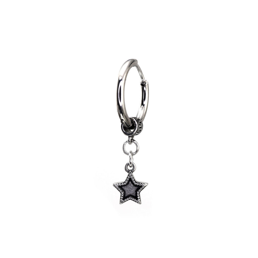 Black Star Dangle Stainless Steel Earrings
