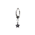 Black Star Dangle Stainless Steel Earrings