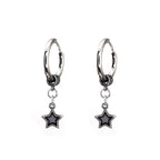 Black Star Dangle Stainless Steel Earrings