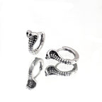 Black CZ Cobra Stainless Steel Earrings