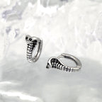 Black CZ Cobra Stainless Steel Earrings