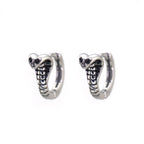 Black CZ Cobra Stainless Steel Earrings