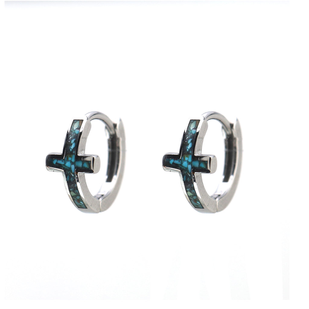 Turquoise Cross stainless steel Earrings