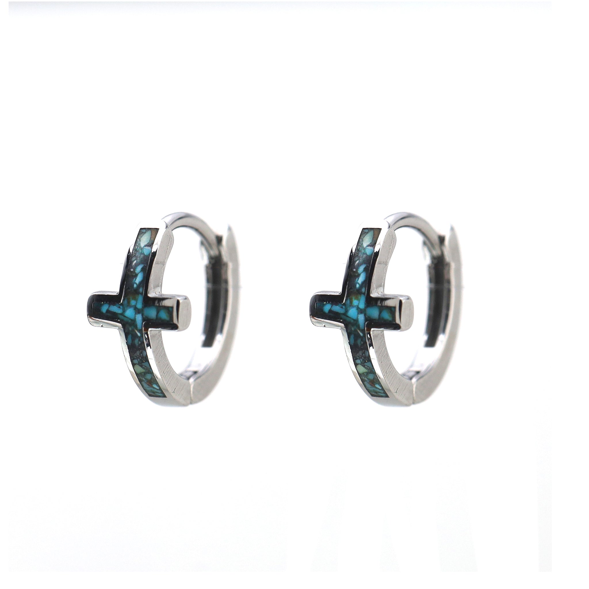 Turquoise Cross stainless steel Earrings